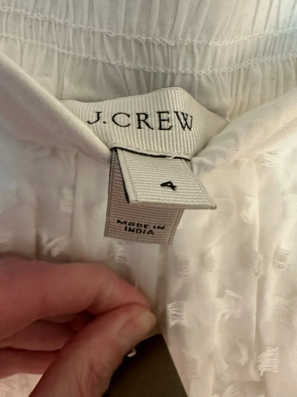 NWT J. Crew White Clip Dot Flared Midi 100% Cotton Skirt Sz 4